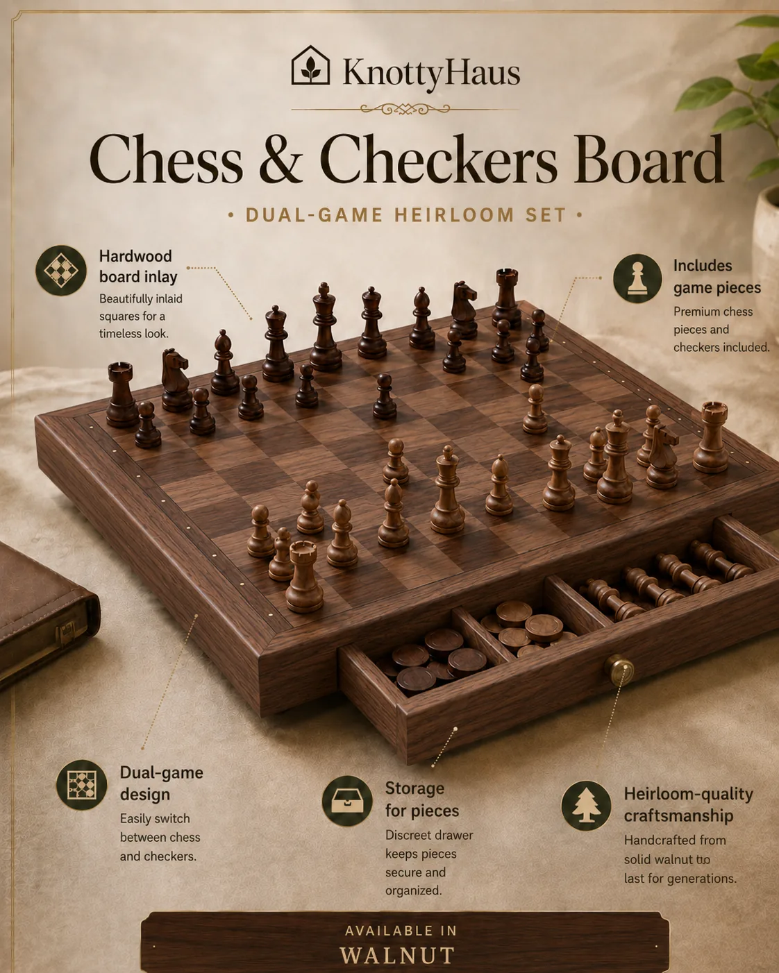 Chess & Checkers Board Premium