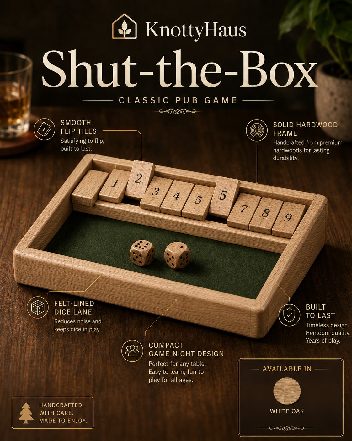 Shut-the-Box in White Oak